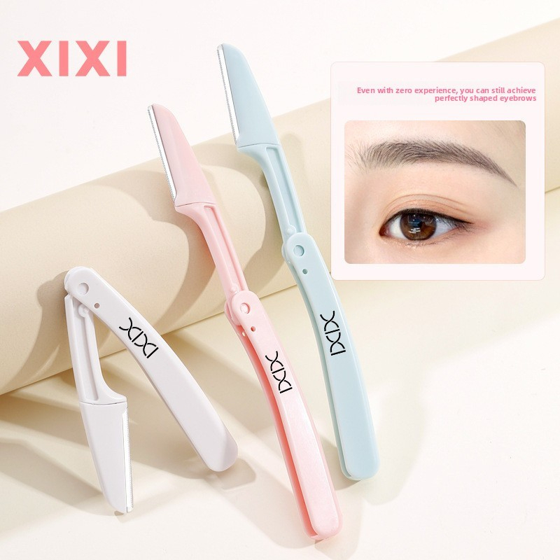 XIXI GJ102 Dao Cạo Chân Mày Gấp An Toàn, Dao Tỉa Lông Mày Không Rát Da, Dụng Cụ Trang Điểm Bộ 3