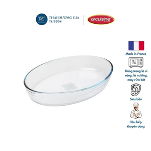 Khay nướng nồi chiên không dầu bầu dục thủy tinh cao cấp Pháp Arcuisine 1014 39x27cm |Thái Dương Gia
