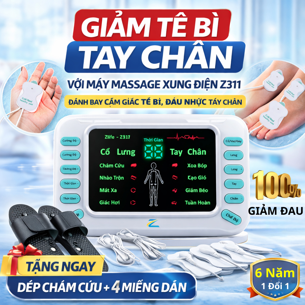 Máy Massage Xung Điện Trị Liệu Zlife Z310 Z311, Máy Mát Xa Châm Cứu Giảm Đau Nhức Cổ Vai Gáy Tức Thì