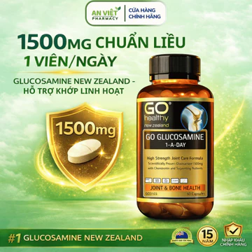 Viên xương khớp GO Healthy GO Glucosamine 1-A-Day 1500mg giúp nuôi dưỡng xương, sụn, khớp chắc khỏe - Hộp 30 và 60 viên