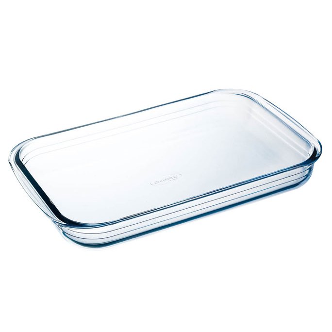 Khay nướng nồi chiên không dầu chữ nhật thủy tinh cao cấp Pháp Arcuisine 10293 39x23cm có tay cầm | Thái Dương Gia