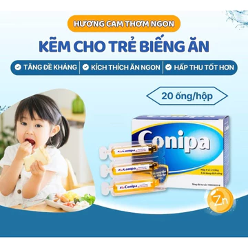 Combo 5 hộp Conipa Kẽm cho bé biếng ăn và tăng đề kháng cho bé (Hộp 20 ống 5ml) phân phối chính hãng CPC1 HN