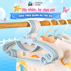 Combo10 Móc Treo Quần Áo Trẻ Em, Móc Phơi Đồ Trẻ Sơ Sinh Thiết Kế Hình Nơ Dễ Thương, Chất Liệu Nhựa An Toàn