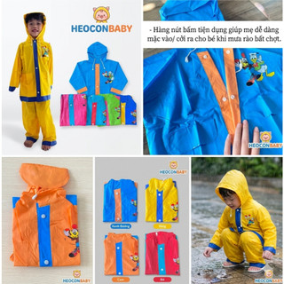 Áo Mưa Bộ Cho Bé 1-10 Tuổi Vải Dù Cao Cấp - Bộ Áo Quần Mưa Trẻ Em Chống Thấm, Giữ Ấm, Thoải Mái