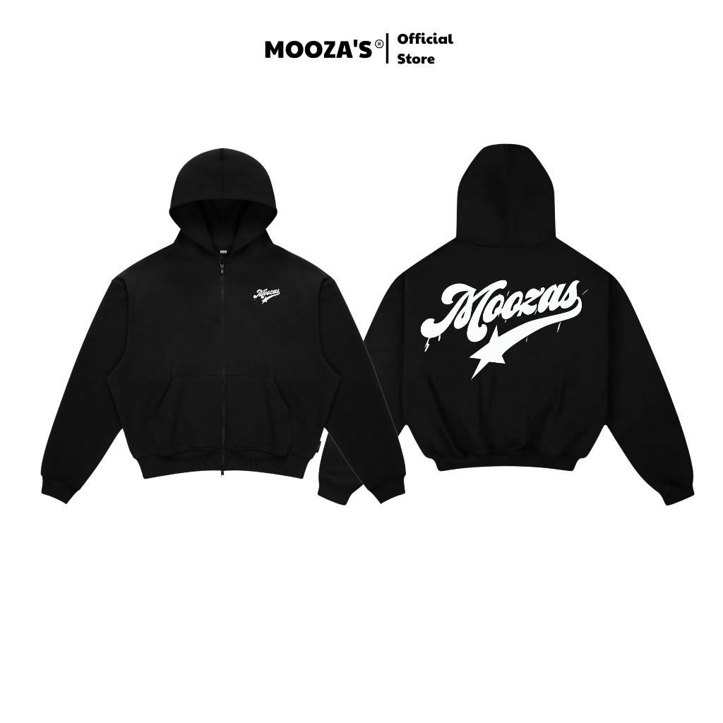 Áo Hoodie Zip Form Âu Mỹ Boxy Mooza Nam Nữ Local Brand/Logo Mooza ...