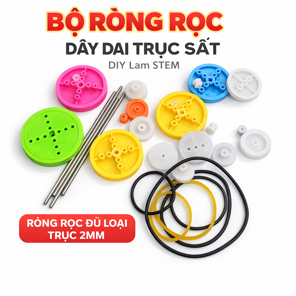 Bộ 19 cái ròng rọc nhựa mini kèm trục và dây đai DIY - LK0225 | Shopee ...