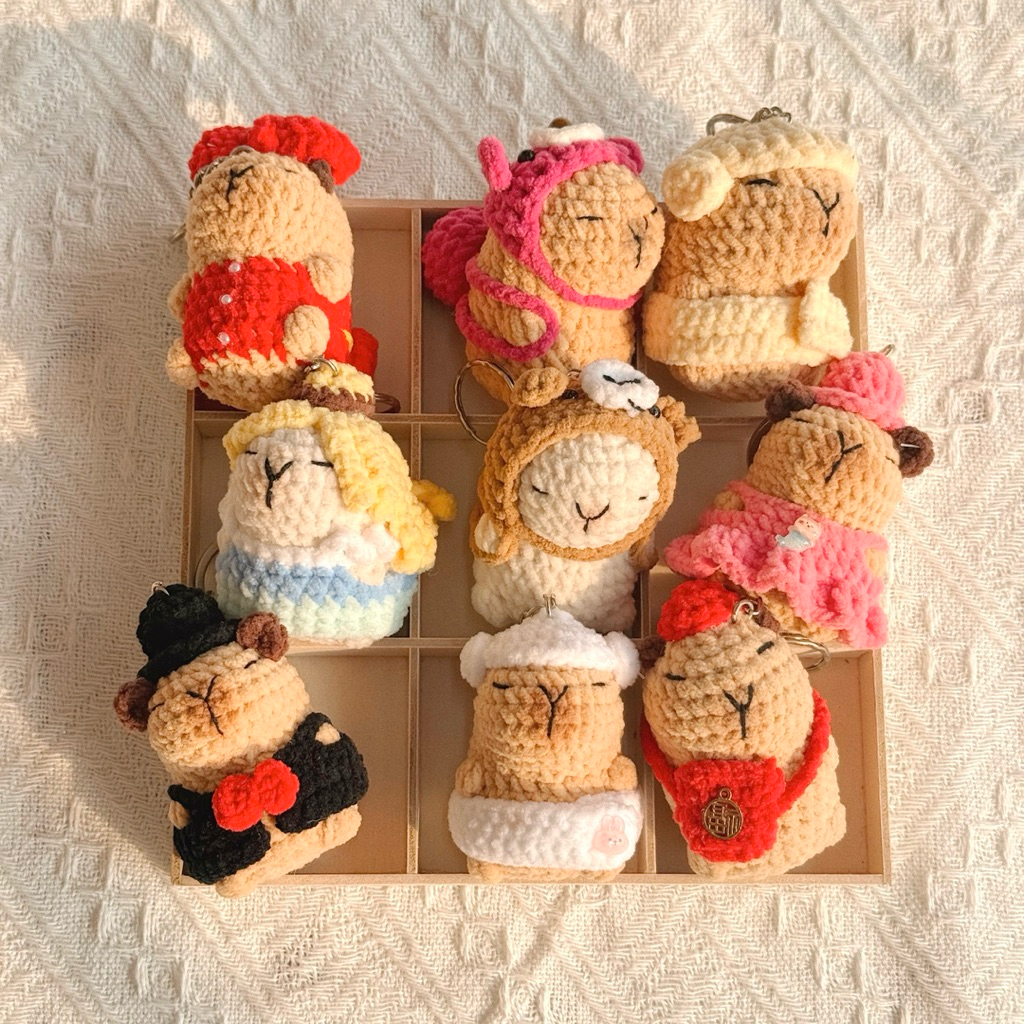 Móc Khoá Len Handmade Nấm Nhung Tổng Hợp Thập Cẩm Hình Thú Dễ Thương Mini Animal Haste Quà Tặng Bạn Bè