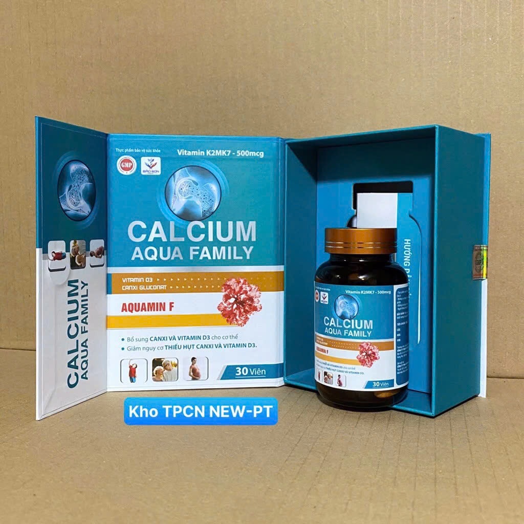 Canxi Aqua Family Aquamin F Hộp 30 Viên Chính Hãng Cao Cấp ✔️️️ Viên uống Calcium + Vitamin D3K2 xương khớp khỏe cao lớn