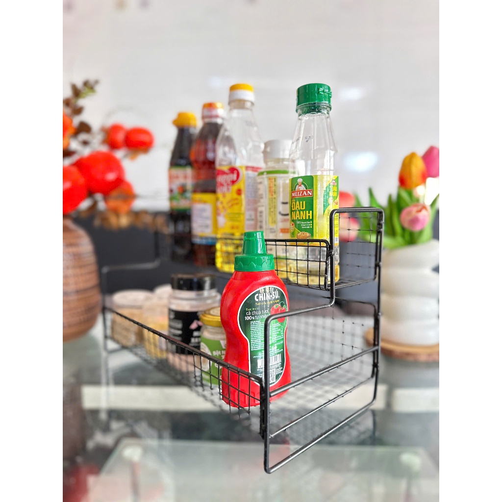 KỆ SẮT LƯỚI ĐỰNG GIA VỊ - SỮA TẮM - ĐỒ DÙNG GIA ĐÌNH