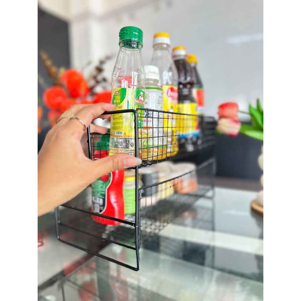 KỆ SẮT LƯỚI ĐỰNG GIA VỊ - SỮA TẮM - ĐỒ DÙNG GIA ĐÌNH