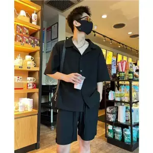 Bộ Quần Áo Nam GUDO Áo Sơ Mi Ngắn Tay Chất Thun Tăm Thoáng Mát Quần Short Khỏe Khoắn G04