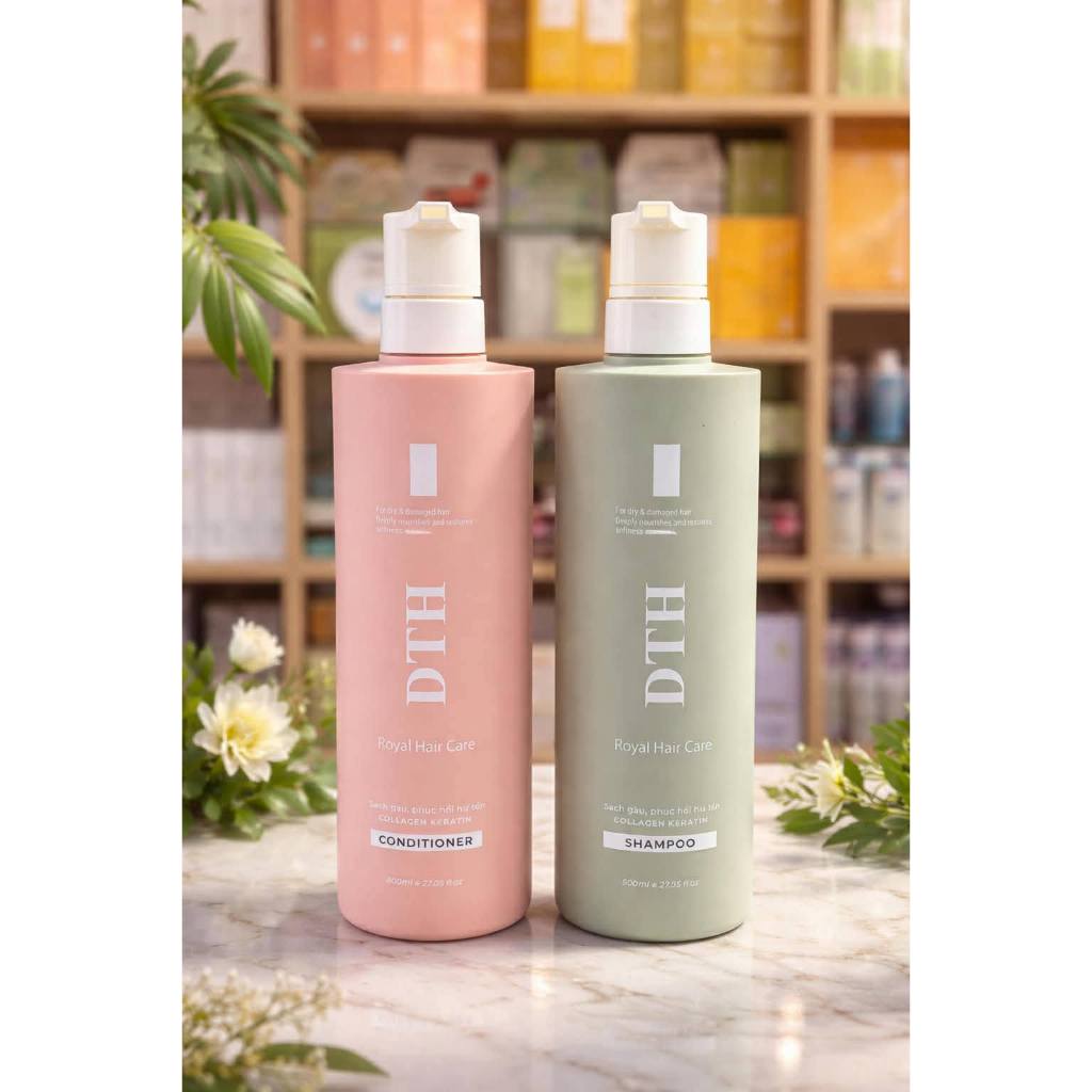 DTH dầu gội xả giảm rụng tóc phục hồi làm mềm mượt tóc 800ml/chai