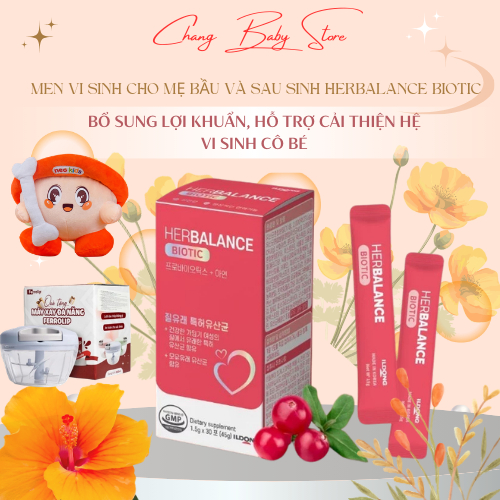 HerBalance Biotic - Lợi Khuẩn Đặc Biệt Cho Phụ Nữ hộp 30 gói + quà