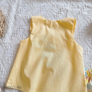 [8-26kg] Set Bộ Cổ Vuông Sát Nách Cho Bé Gái Chất Thô Lụa