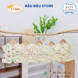 Set 2/3 Bộ Cộc Kem Cài Vai Petit mềm mịn in hoạ tiết cho bé trai bé gái size 4-15 kg Dk-CV10 Đậu Đậu Store