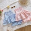 Set Bộ Sát Nách Thêu Thỏ Cho Bé Gái Chất Thô Mềm Mát