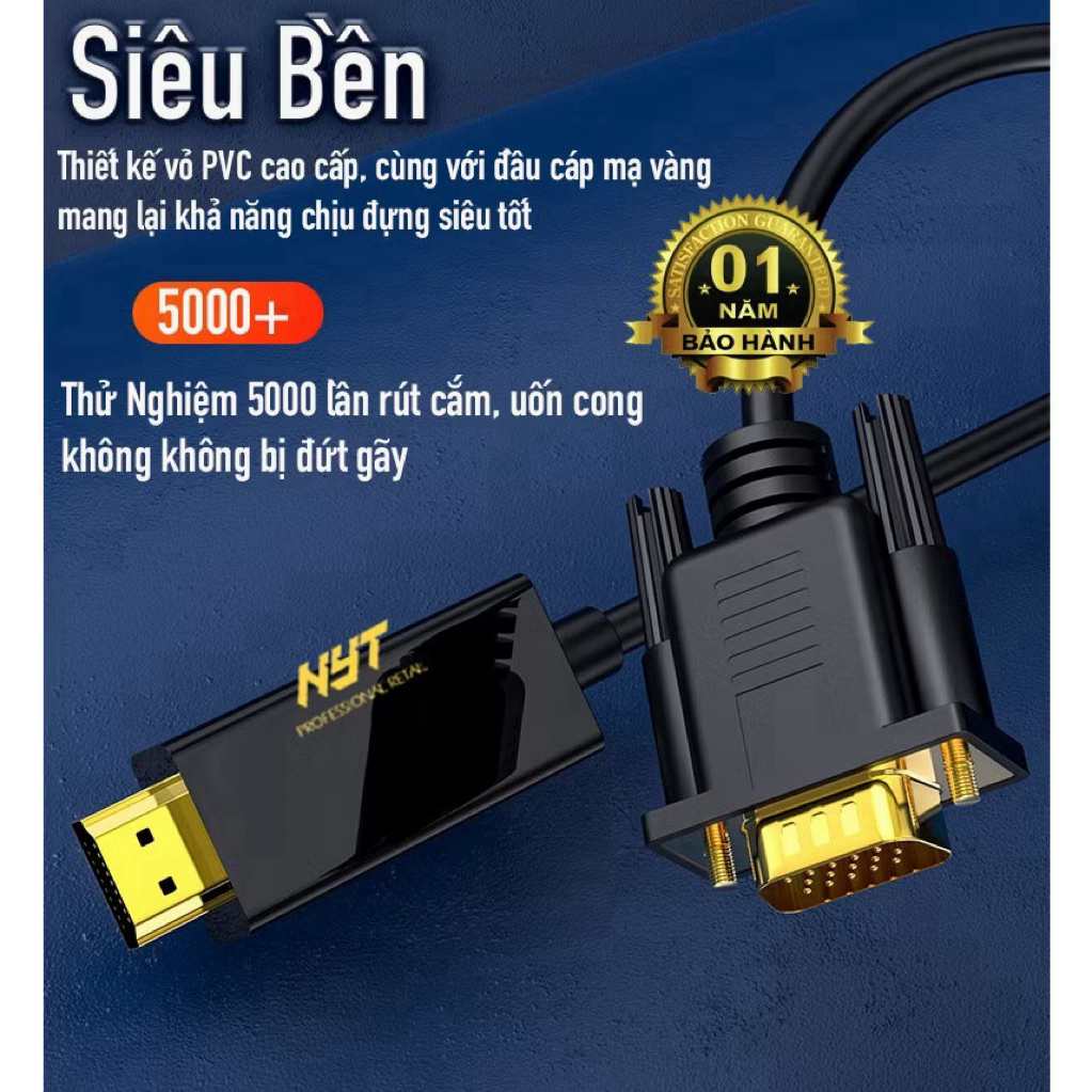 Dây Cáp HDMI Sang VGA Dài 0.5M - 10M ID Tech H2V101