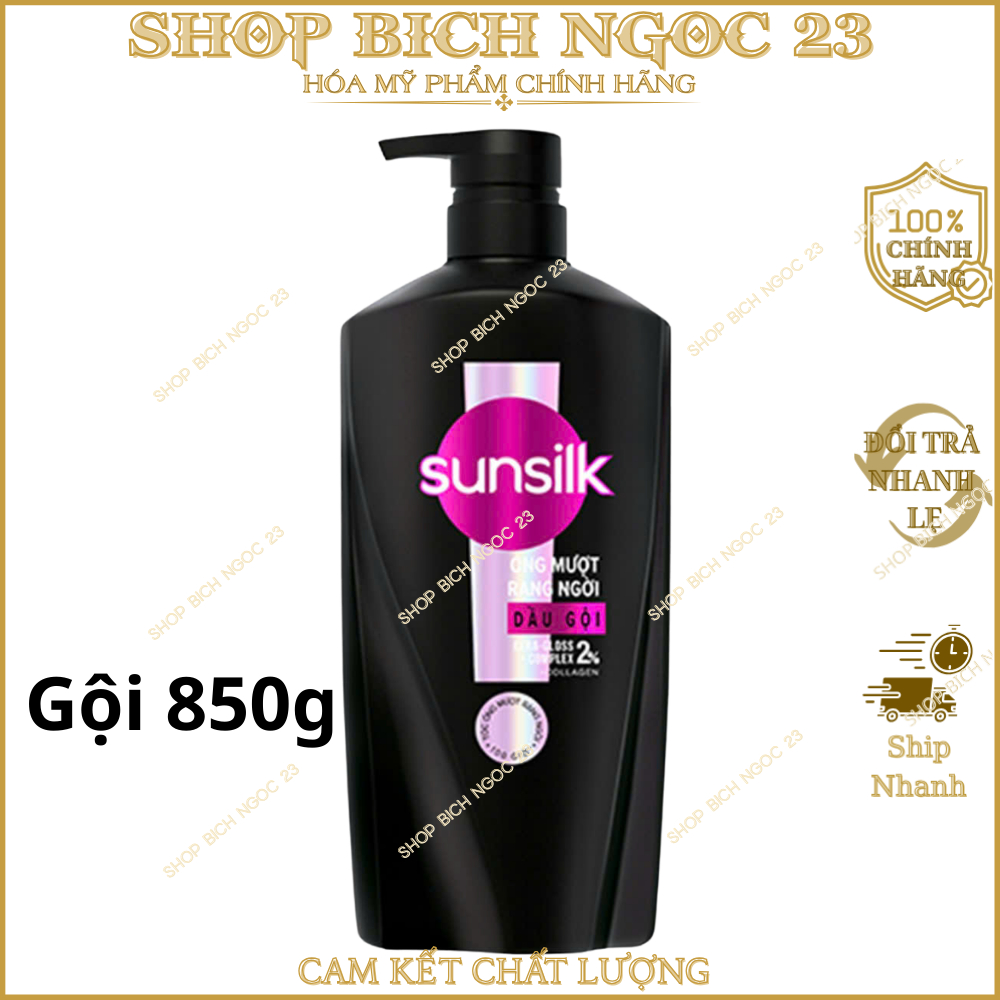 Dầu Gội Sunsilk suôn mượt óng ả, óng mượt rang ngời 850g