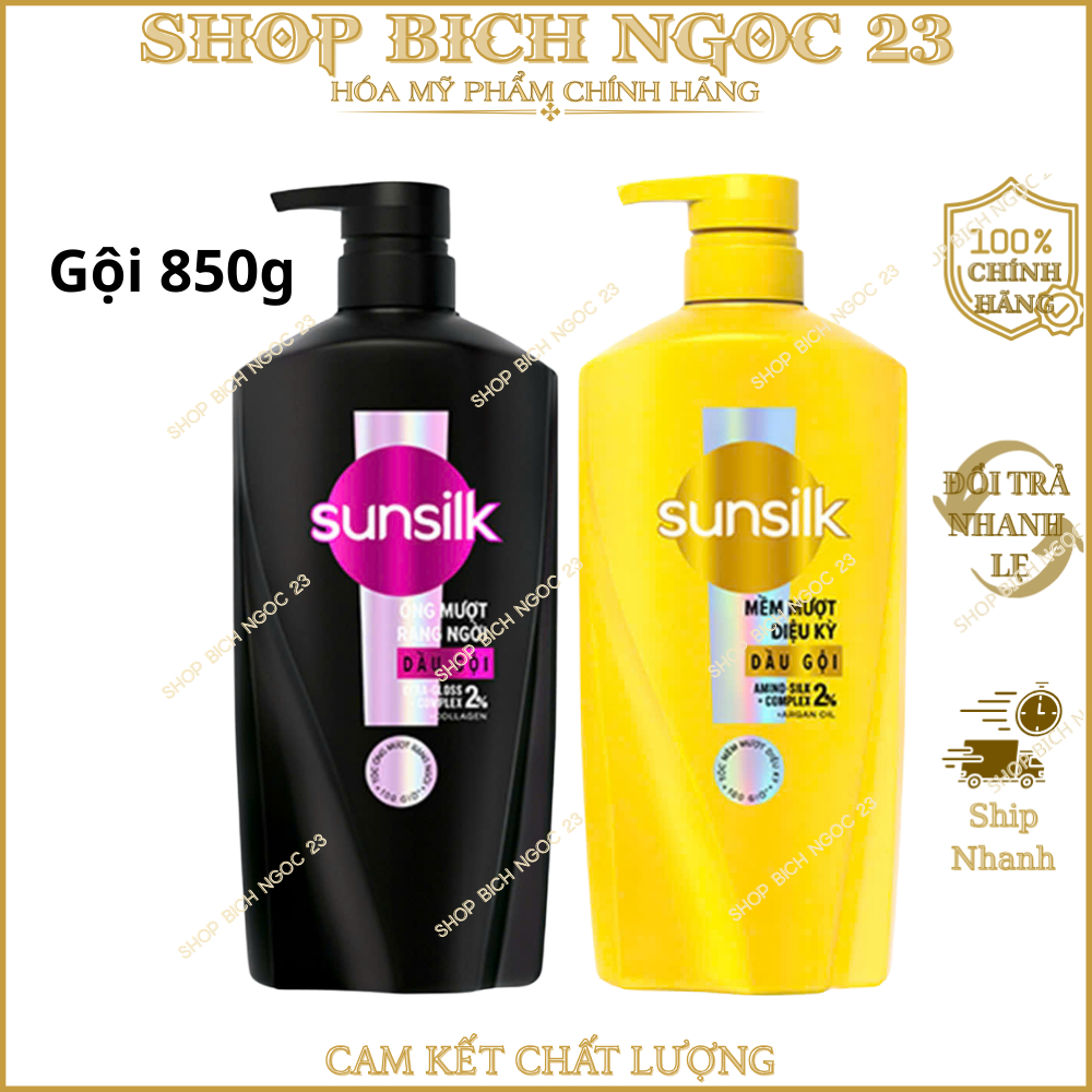 Dầu Gội Sunsilk suôn mượt óng ả, óng mượt rang ngời 850g
