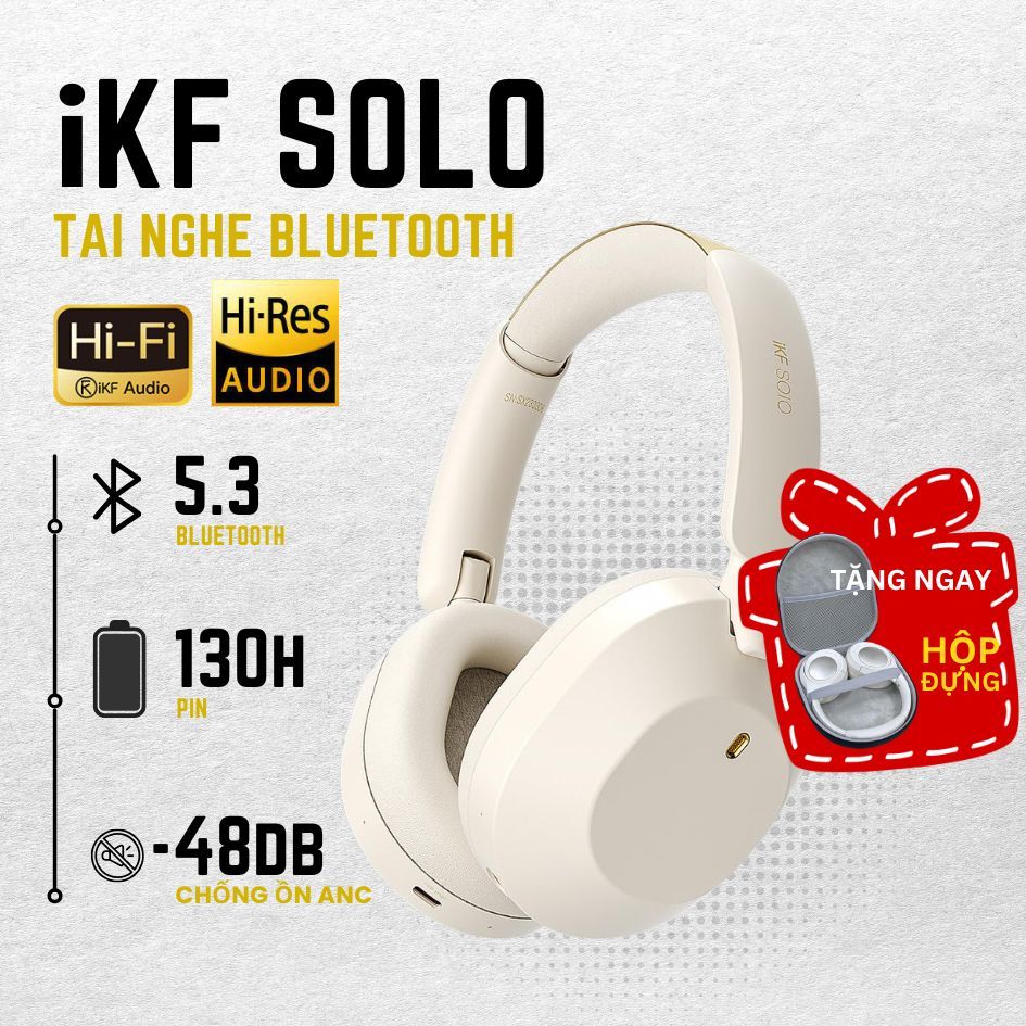 Tai nghe Bluetooth iKF SOLO, Chống ồn chủ động đỉnh cao, Âm thanh HiFi, Bass mạnh -Bảo hành 12 tháng | BigBuy360 - bigbuy360.vn