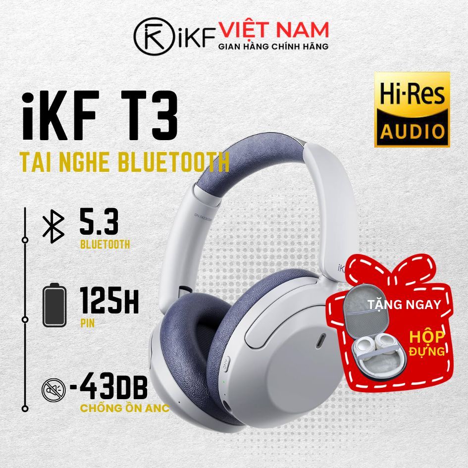 Tai nghe Bluetooth iKF T3, Chống ồn chủ động đỉnh cao, Bass mạnh, Đeo cực êm ái - Bảo hành 12 tháng | BigBuy360 - bigbuy360.vn