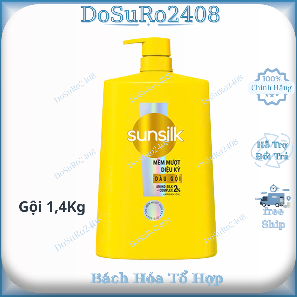 Dầu gội Sunsilk óng mượt rạng ngời, mềm mượt diệu kỳ chai lớn 1,4kg