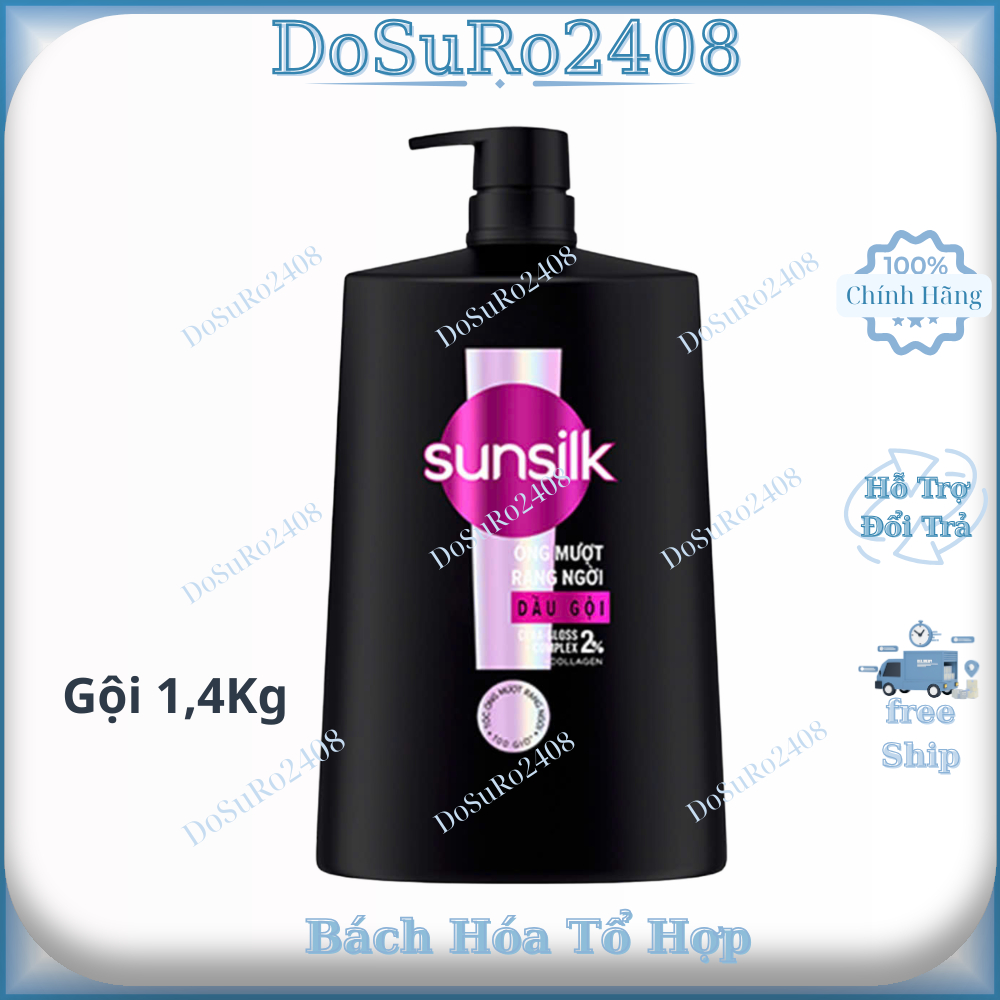 Dầu gội Sunsilk óng mượt rạng ngời, mềm mượt diệu kỳ chai lớn 1,4kg