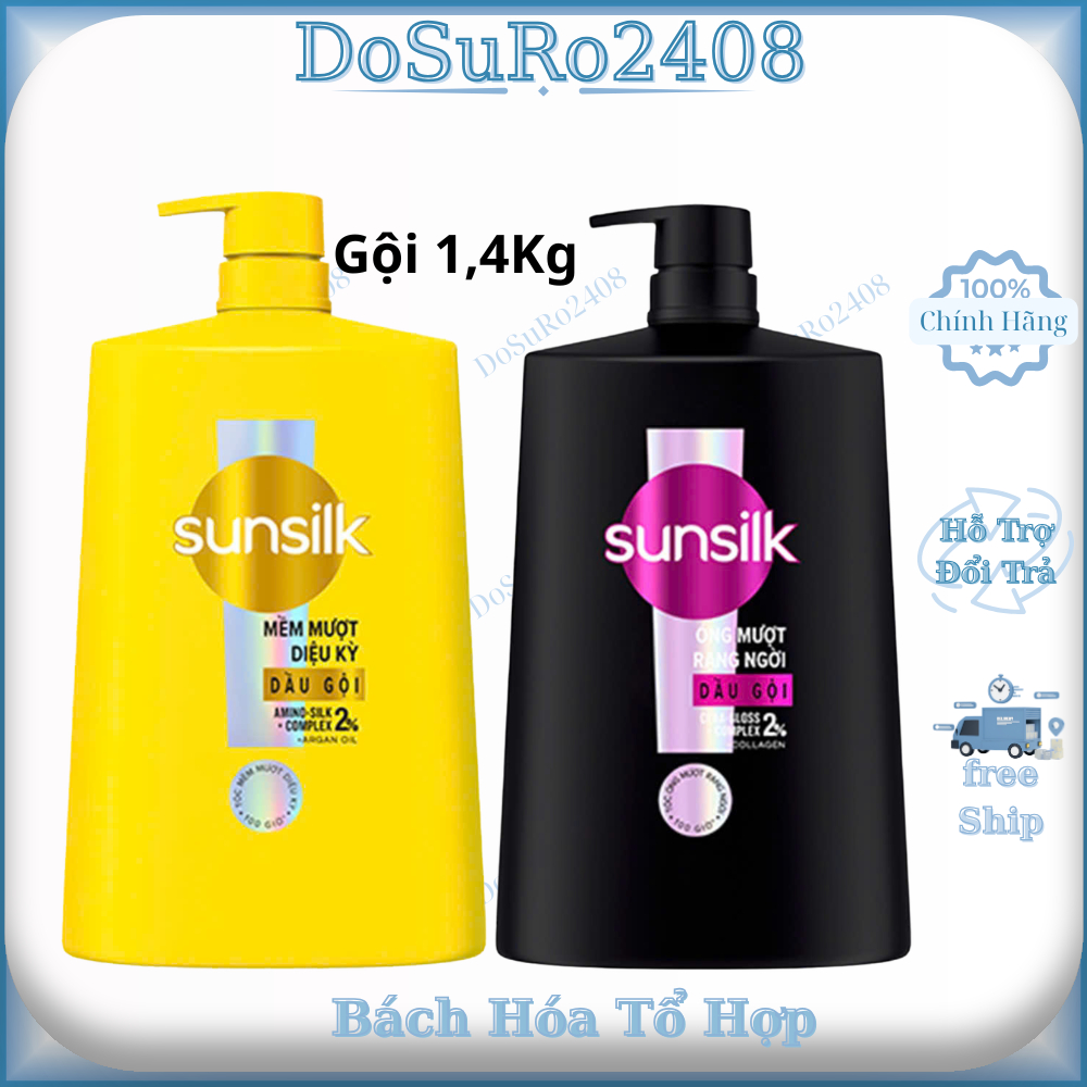 Dầu gội Sunsilk óng mượt rạng ngời, mềm mượt diệu kỳ chai lớn 1,4kg