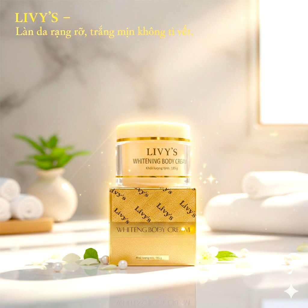 (Chính Hãng) Kem Dưỡng Trắng Body LIVY'S Vàng - 1 Hộp 185g