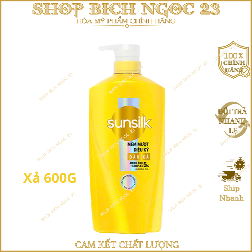 Dầu xả Sunsilk Mềm Mượt Diệu Kỳ và Óng Mượt Rạng Ngời 600g