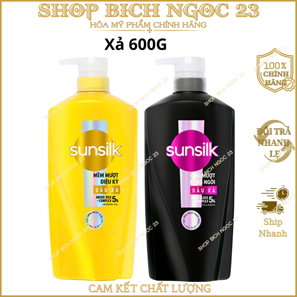 Dầu xả Sunsilk Mềm Mượt Diệu Kỳ và Óng Mượt Rạng Ngời 600g