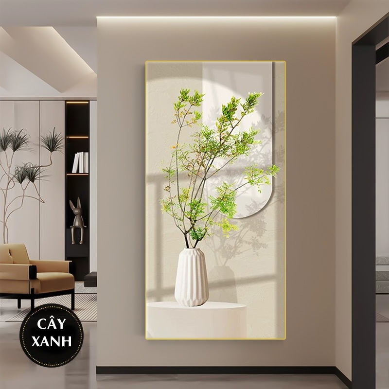 Tranh Treo Decor "Cây Cảnh xanh" Tranh Decor - Tranh Treo Phòng khách, Tranh Treo phòng ngủ, Tranh tráng gương cao cấp