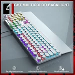 Bàn Phím Cơ Keycap Xuyên Led Gaming Màu Trắng AULA F2088 Nút Tròn Led Rgb Bàn Phím Máy Tính Laptop Pc Chơi Game Có Dây — ảnh 3