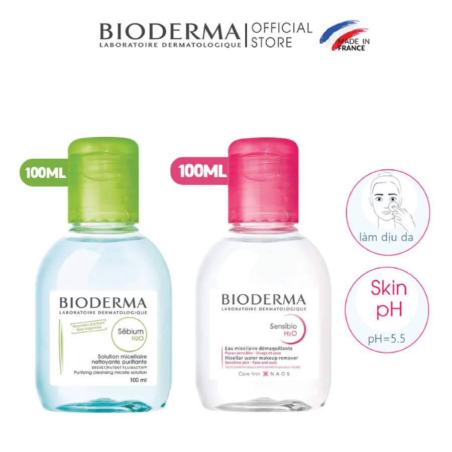 Nước Tẩy Trang Bioderma Sébium H2O Dành Cho Da Hỗn Hợp, Da Dầu & Da Mụn Bản Mini size 100ml