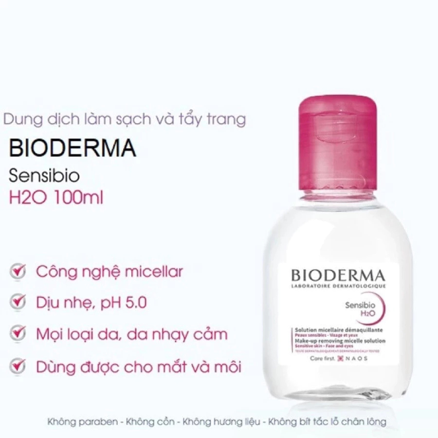 Nước Tẩy Trang Bioderma Sébium H2O Dành Cho Da Hỗn Hợp, Da Dầu & Da Mụn Bản Mini size 100ml