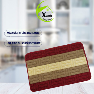 Thảm Lau Chân Vân Kẻ Sọc Lót Cam Su Chống Trượt GD177 - Thảm Lau Phòng Tắm Nhà Bếp 38 x 58cm