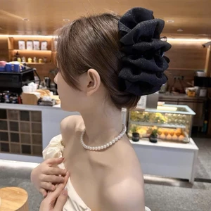 Kẹp Tóc Hoa Đen Form Lớn – Kẹp Tóc Nữ Phong Cách Sang Chảnh