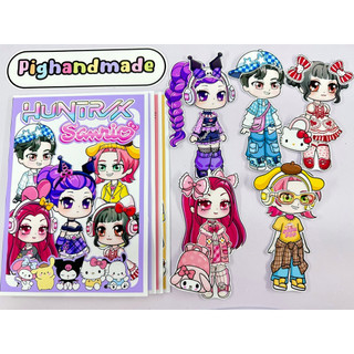 Đồ chơi bóc dán thời trang Sanrio X Kpop thợ săn quỷ - Búp bê giấy Gacha