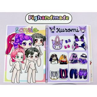 Đồ chơi bóc dán thời trang Sanrio X Kpop thợ săn quỷ - Búp bê giấy Gacha