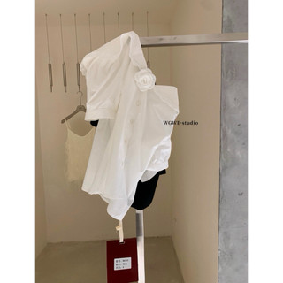 𝐏𝐡𝐢𝐞𝐧 𝐖𝐆𝐖𝐄 | (Sẵn) w8360 Áo Sơ Mi Cộc Tay Bồng Cổ Thuỷ Thủ Phối Hoa Trà Dáng Lỡ
