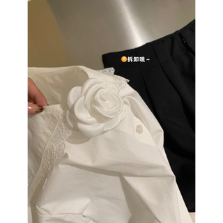 𝐏𝐡𝐢𝐞𝐧 𝐖𝐆𝐖𝐄 | (Sẵn) w8360 Áo Sơ Mi Cộc Tay Bồng Cổ Thuỷ Thủ Phối Hoa Trà Dáng Lỡ