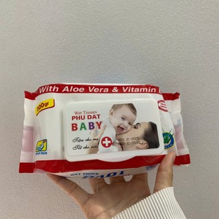 [Thùng 24 Gói] Khăn Giấy Ướt Baby Phú Đạt 100 Tờ Mềm Mịn, Dịu Nhẹ, An Toàn Cho Da Bé