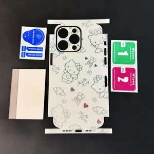 Miếng Dán Lưng Viền iPhone PPF Nhám Hình Hello Kitty – Từ iPhone 12 Đến 17 ProMax