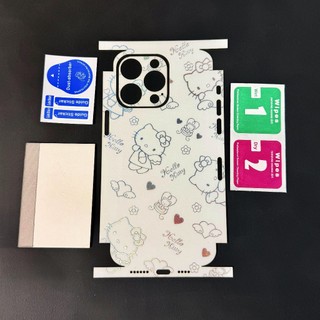 Miếng Dán Lưng Viền iPhone PPF Nhám Hình Hello Kitty – Từ iPhone 12 Đến 17 ProMax