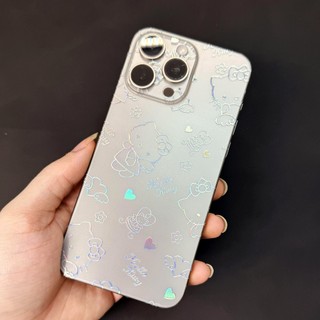 Miếng Dán Lưng Viền iPhone PPF Nhám Hình Hello Kitty – Từ iPhone 12 Đến 17 ProMax