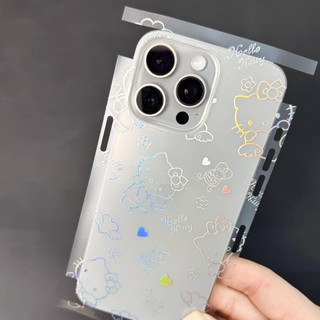 Miếng Dán Lưng Viền iPhone PPF Nhám Hình Hello Kitty – Từ iPhone 12 Đến 17 ProMax
