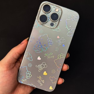 Miếng Dán Lưng Viền iPhone PPF Nhám Hình Hello Kitty – Từ iPhone 12 Đến 17 ProMax