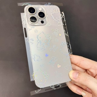 Miếng Dán Lưng Viền iPhone PPF Nhám Hình Hello Kitty – Từ iPhone 12 Đến 17 ProMax