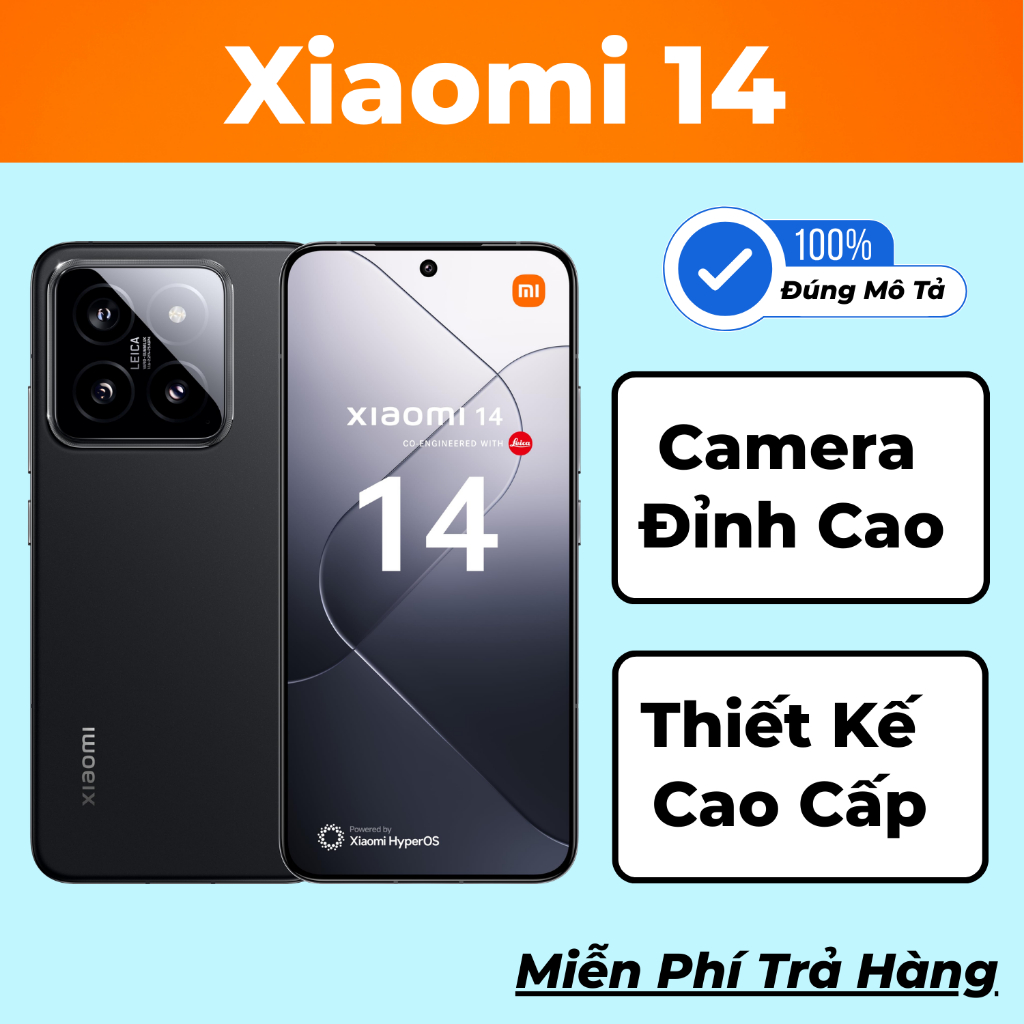 Điện Thoại Xiaomi 14 5G [Full Google Ngân Hàng] Chip Snapdragon 8 Gen 3 - Màn Oled 120Hz - Thiết Kế Nhỏ Gọn Cao Cấp