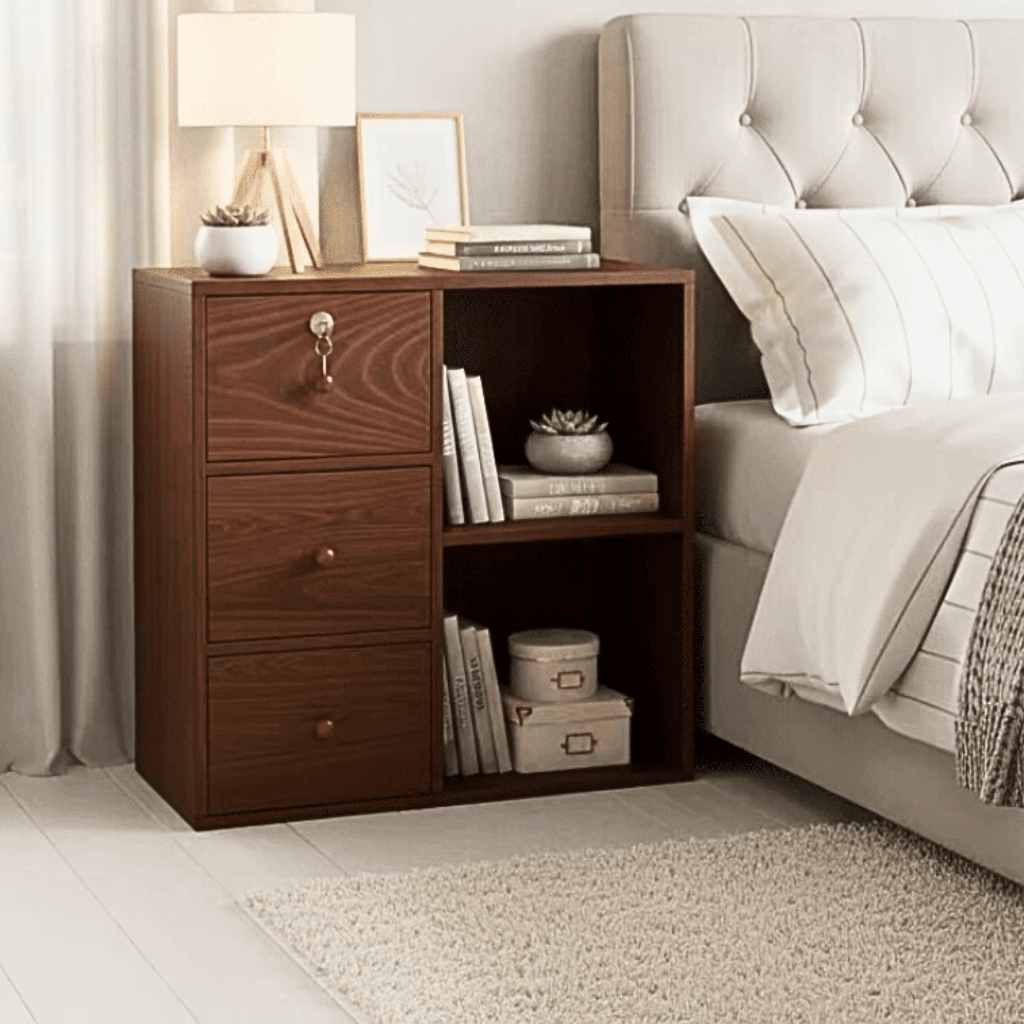 Tủ Để Đầu Giường 5 Ngăn Gỗ MDF Cao Cấp - Tab Đầu Giường Sang Trọng Bề Mặt Phủ Melamine Chống Ẩm Mốc